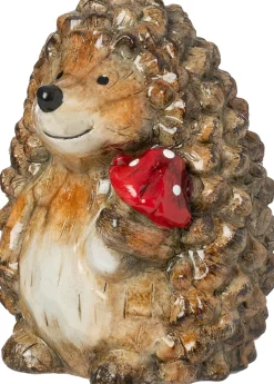 Intratuin beeld Knuffelbos egel met paddenstoel 10,9 x 10,6 x 13,4 cm