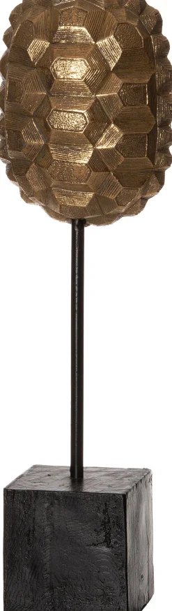 Intratuin beeld op voet Bart schildpad goud 11 x 8 x 38 cm