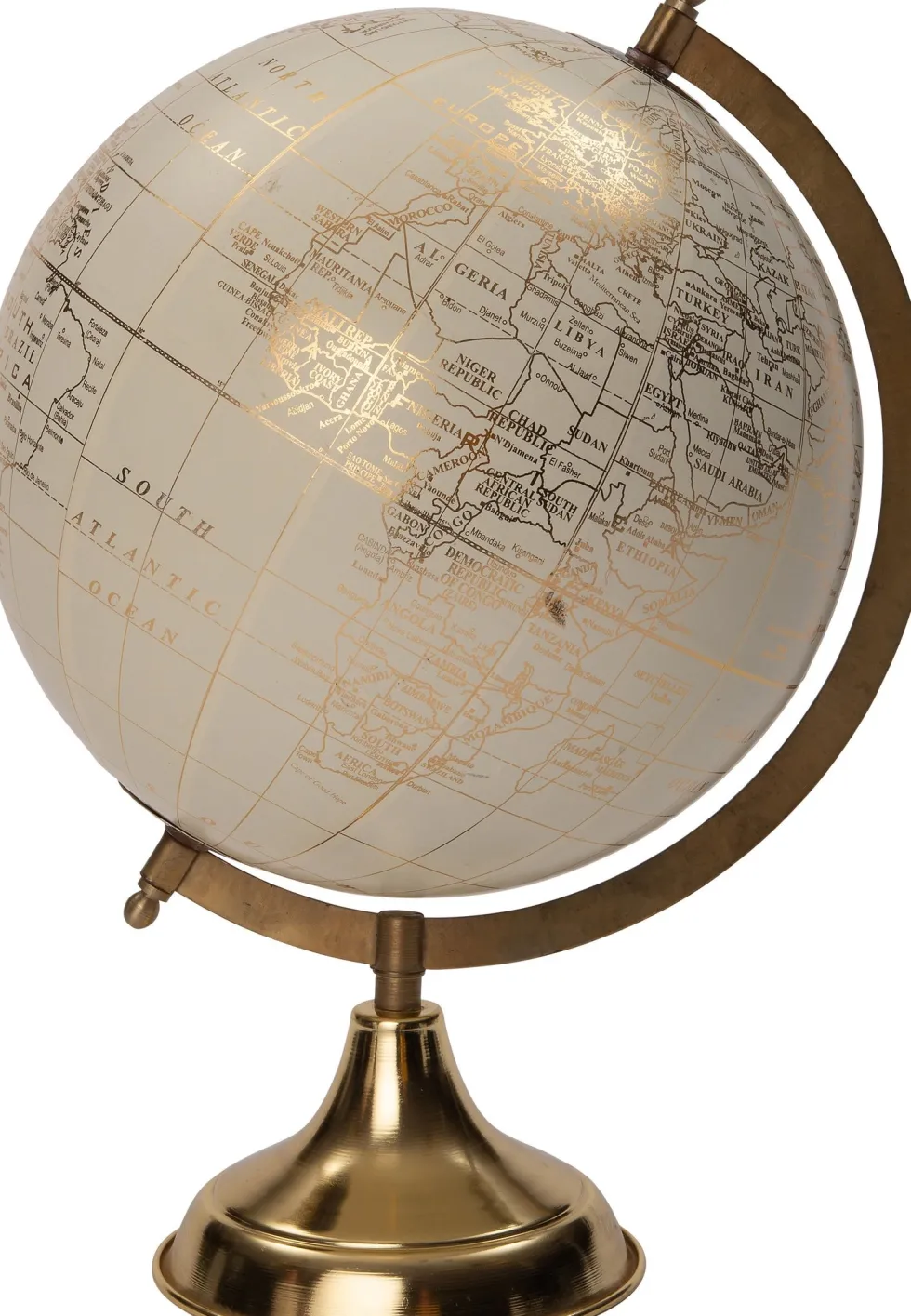 Intratuin beeld wereldbol goud 28 x 26 x 38 cm