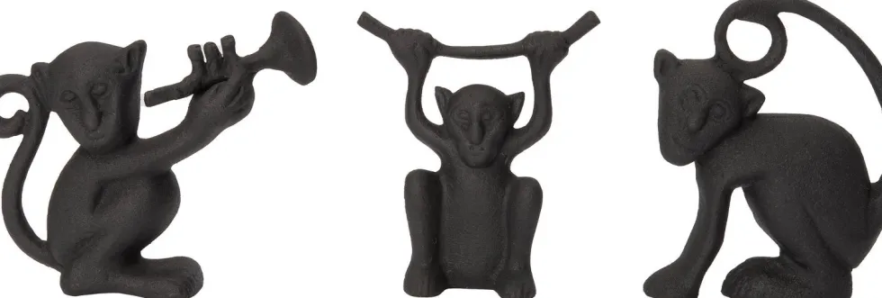 Intratuin beeld Xavi aap zwart 12 x 4 x 9,5 cm