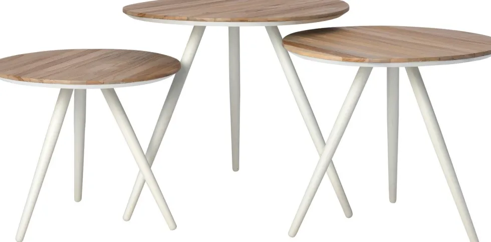 Intratuin bijzettafel Keiss naturel / wit D 40 H 45 cm