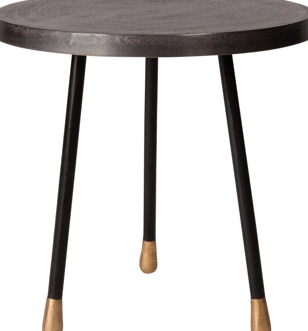 Intratuin bijzettafel Kinzo grijs / zwart D 40 H 40 cm