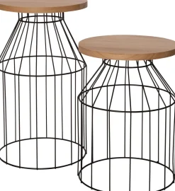 Intratuin bijzettafel Orion zwart / naturel D 30 H 42 cm