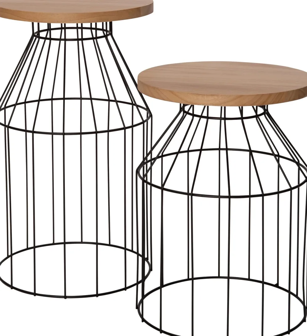 Intratuin bijzettafel Orion zwart / naturel D 30 H 52 cm