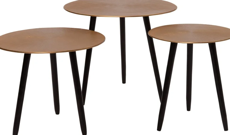 Intratuin bijzettafel Riley goud / zwart D 32 H 30 cm