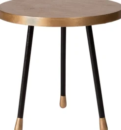 Intratuin bijzettafel Shinchu goud / zwart D 40 H 40 cm