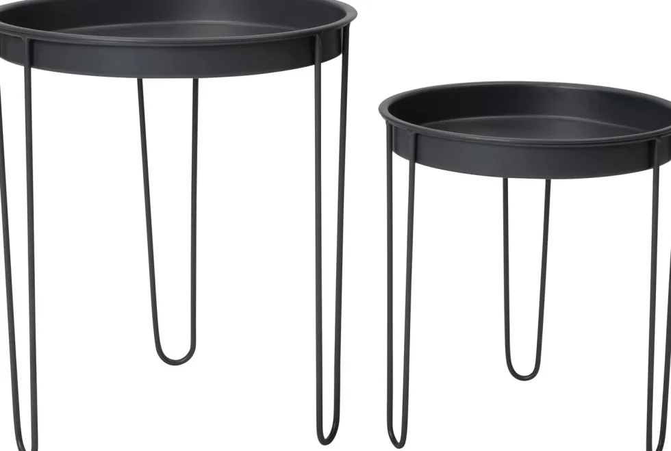 Intratuin bijzettafel Tray donkergrijs D 32,5 H 34,5 cm