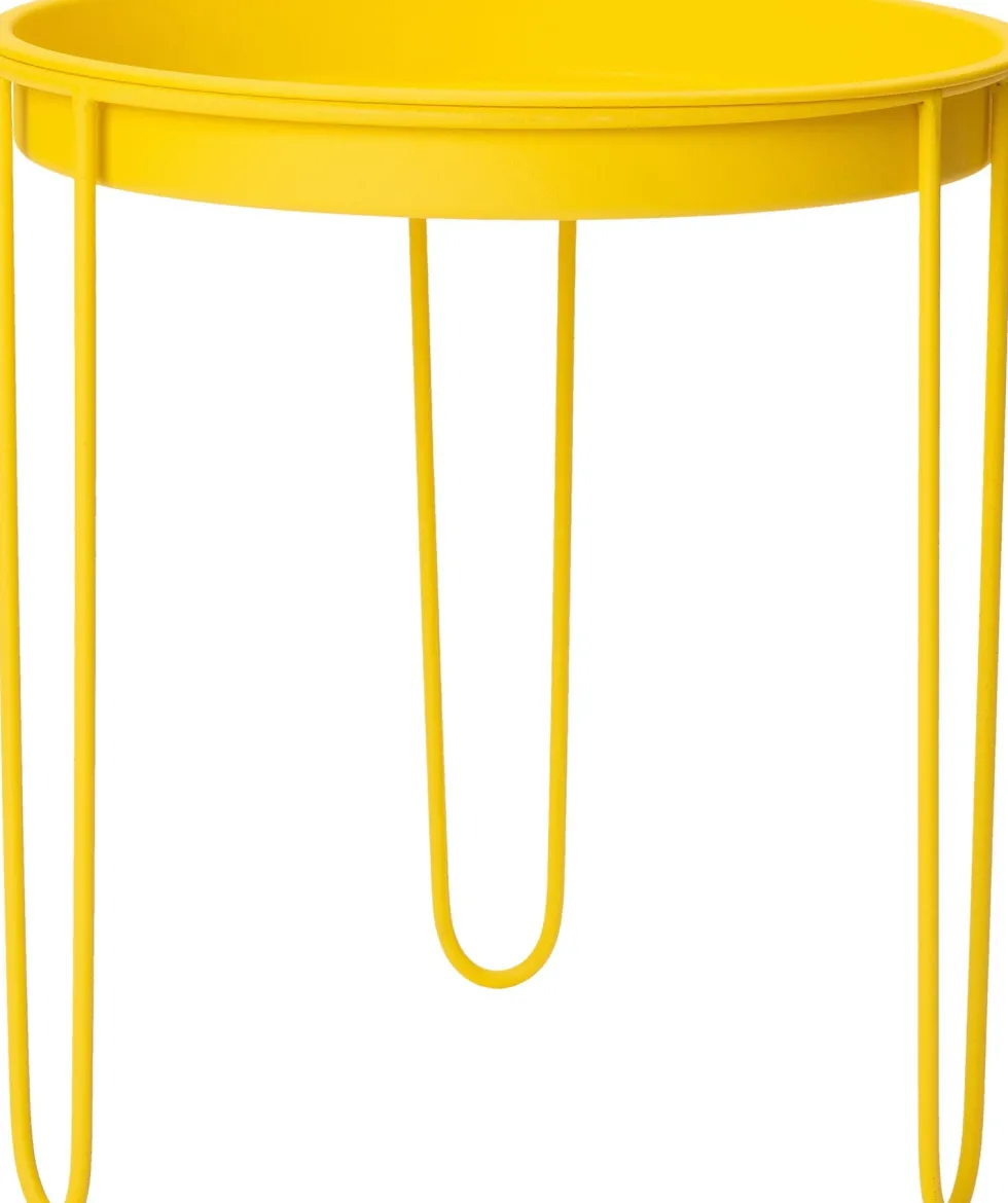 Intratuin bijzettafel Tray geel D 32 H 34 cm