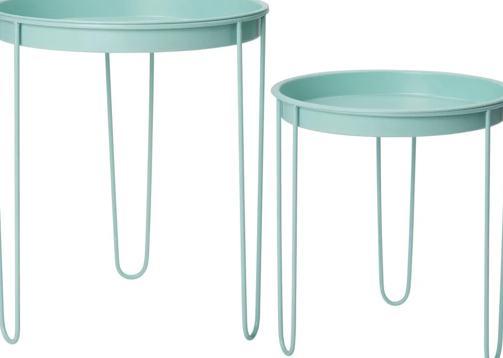 Intratuin bijzettafel Tray mintblauw D 39 H 45 cm