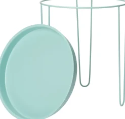 Intratuin bijzettafel Tray mintblauw D 32 H 34 cm