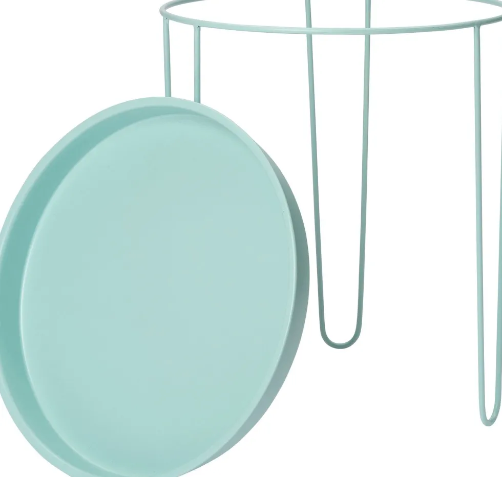 Intratuin bijzettafel Tray mintblauw D 32 H 34 cm