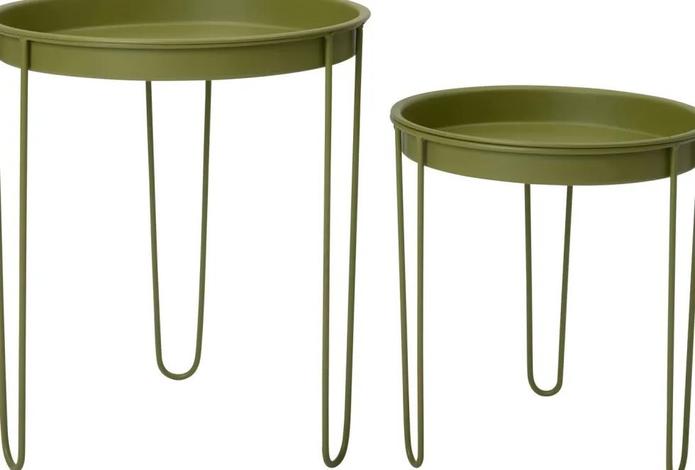 Intratuin bijzettafel Tray olijfgroen D 39,5 H 45 cm
