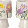Intratuin bloempot Agra crème / paars / wit D 12 H 15 cm