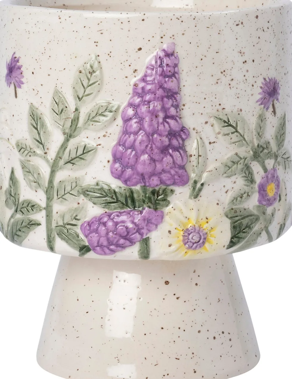 Intratuin bloempot Agra crème / paars / wit D 12 H 15 cm