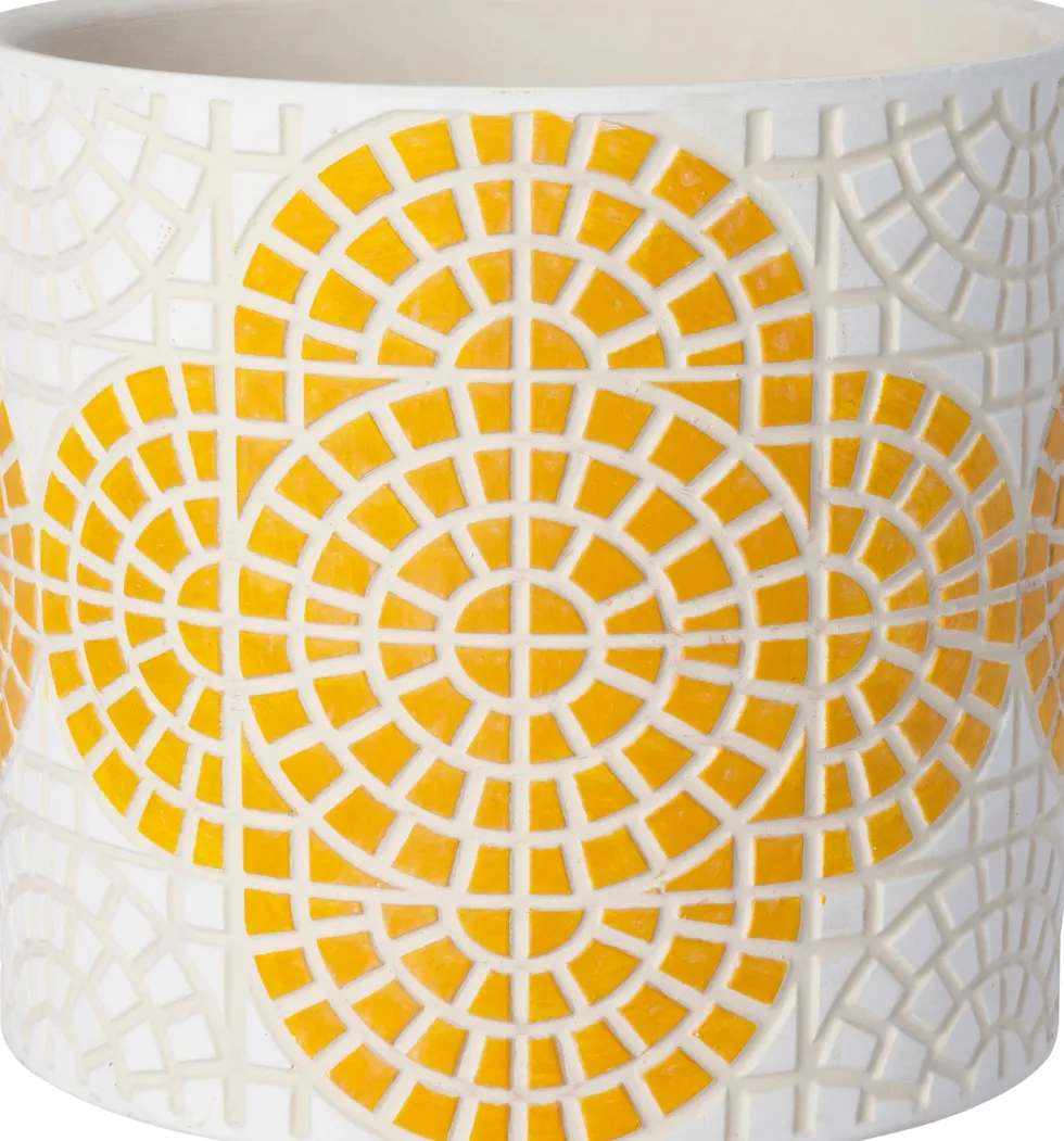 Intratuin bloempot Alon geel D 13,5 H 13 cm