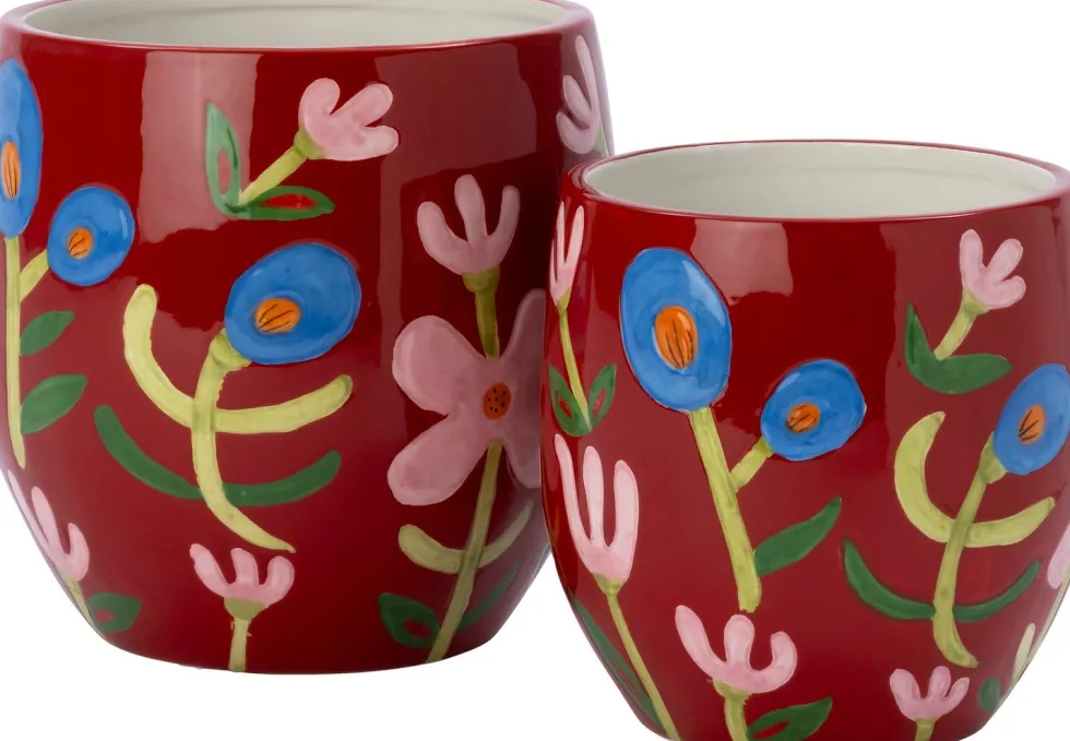 Intratuin bloempot Boaz rood D 18,8 H 18 cm