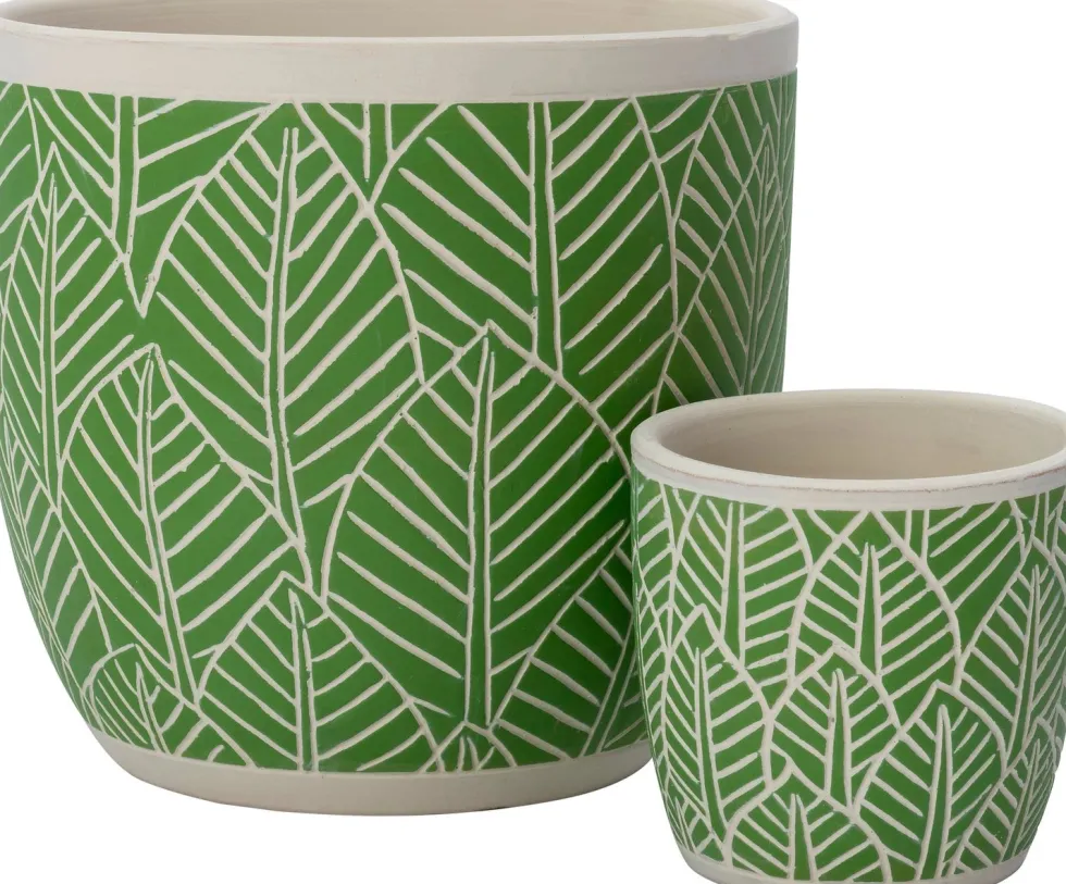 Intratuin bloempot Feline groen D 13,5 H 12,5 cm