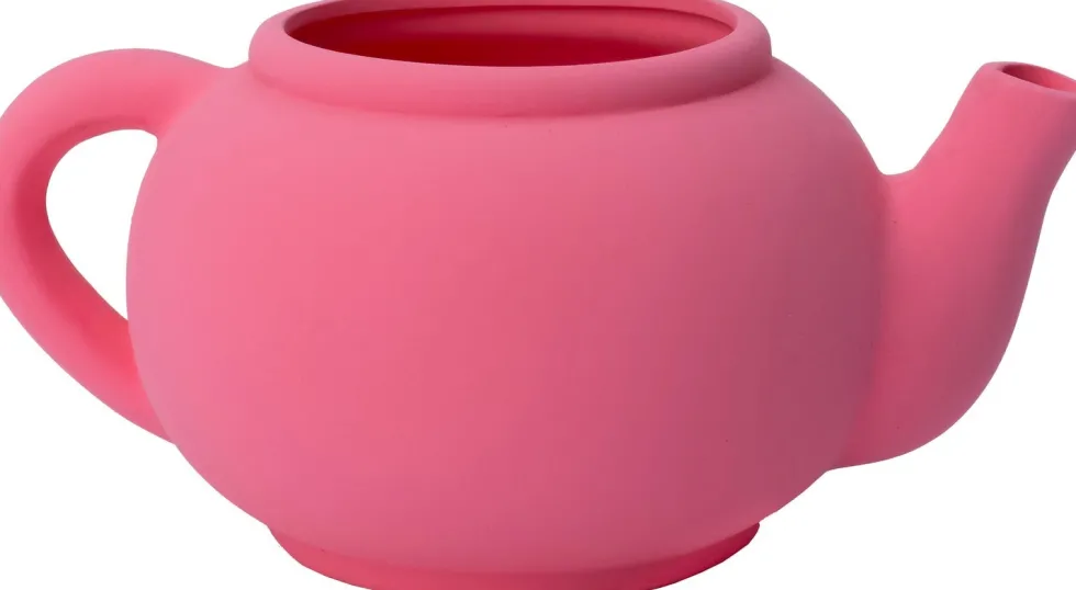 Intratuin bloempot Jody theepot donkerroze 26 x 19 x 12 cm