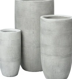 Intratuin bloempot Lijnen wit D 23,5 H 47,5 cm