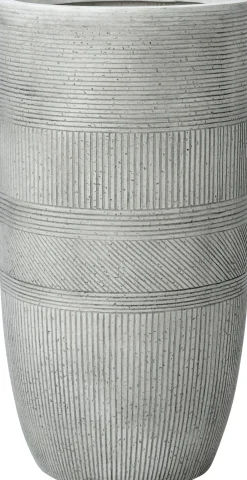 Intratuin bloempot Lijnen wit D 23,5 H 47,5 cm