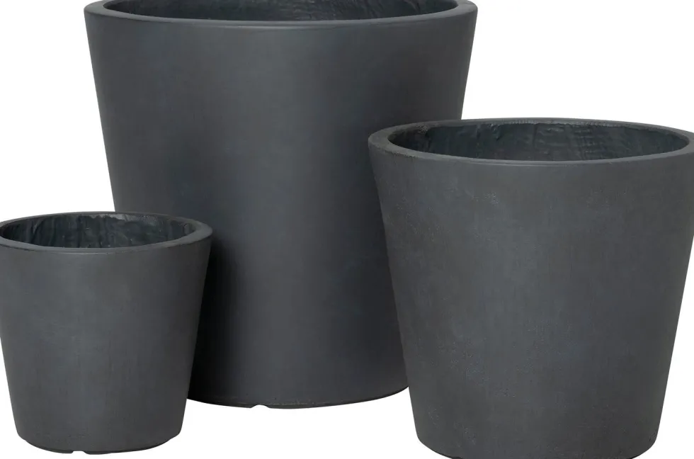 Intratuin bloempot Liv donkergrijs D 18 H 17 cm