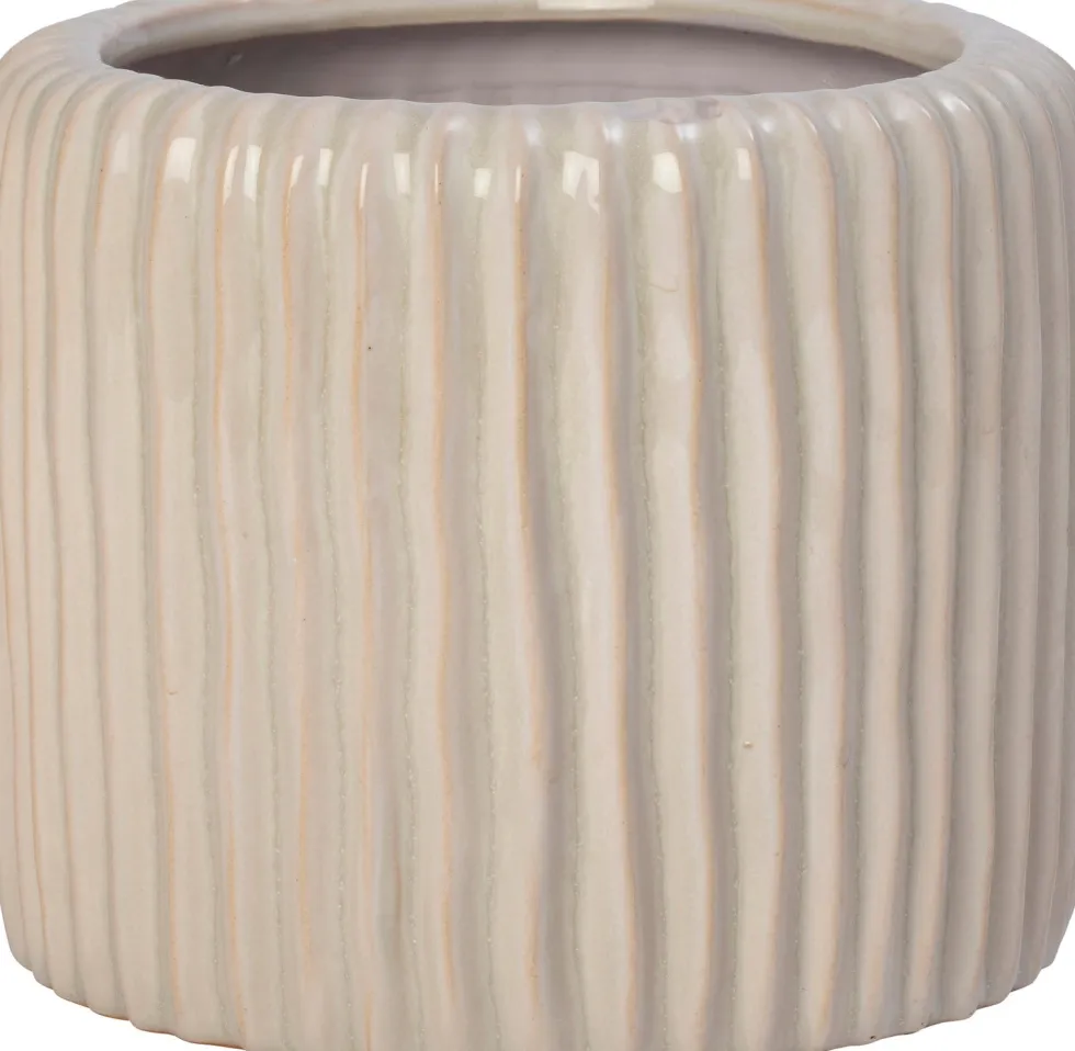 Intratuin bloempot Louva crème D 14 H 12 cm