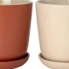 Intratuin bloempot met schotel Shai terracotta D 16 H 16 cm
