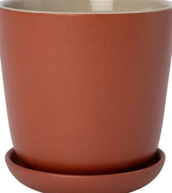 Intratuin bloempot met schotel Shai terracotta D 16 H 16 cm