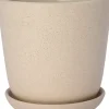 Intratuin bloempot met schotel Shai beige D 13,7 H 14 cm