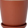 Intratuin bloempot met schotel Shai terracotta D 13,7 H 14 cm
