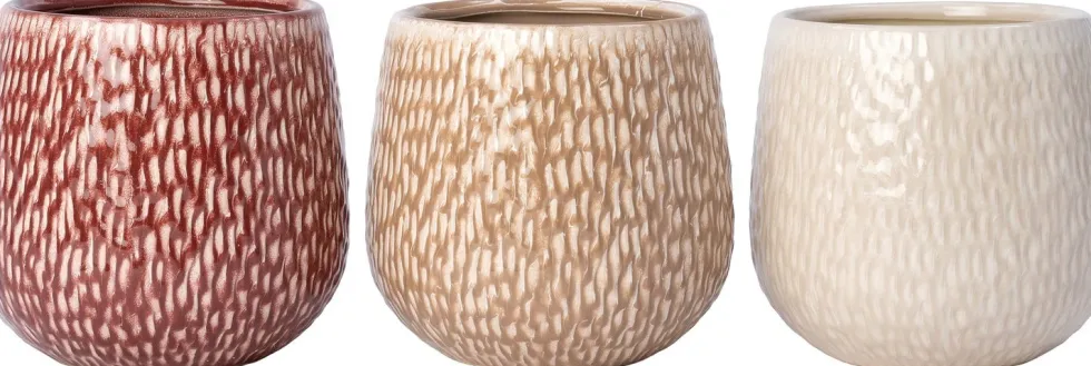 Intratuin bloempot Norea taupe D 9,5 H 8,5 cm