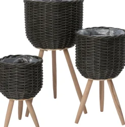 Intratuin bloempot op poten Esha grijs D 20 H 34 cm