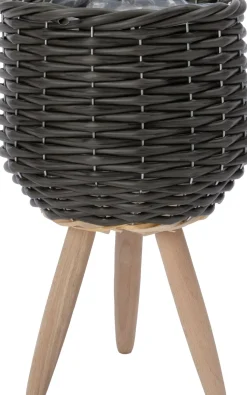 Intratuin bloempot op poten Esha grijs D 20 H 34 cm
