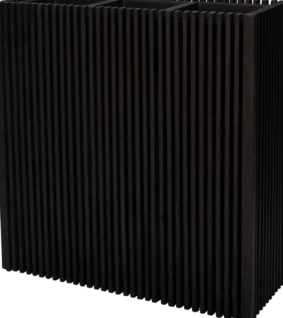 Intratuin bloempot op poten Latten zwart 90 x 33 x 90 cm