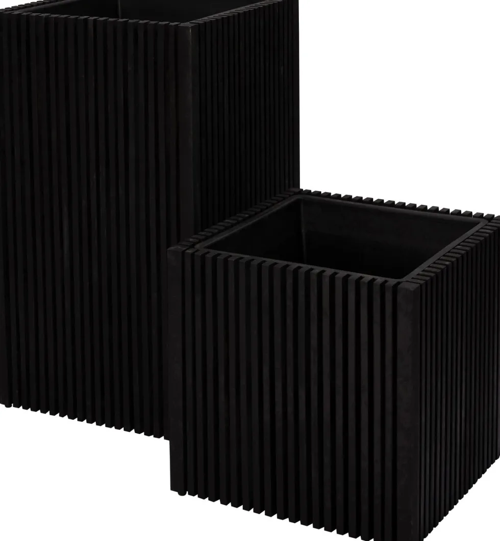 Intratuin bloempot op poten Latten zwart 51 x 51 x 90 cm