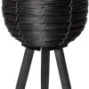 Intratuin bloempot op poten riet zwart D 20,5 H 36 cm
