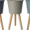 Intratuin bloempot op poten Semi grijs D 25 H 42,5 cm