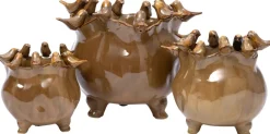 Intratuin bloempot op poten Tygo bruin D 18,8 H 16 cm