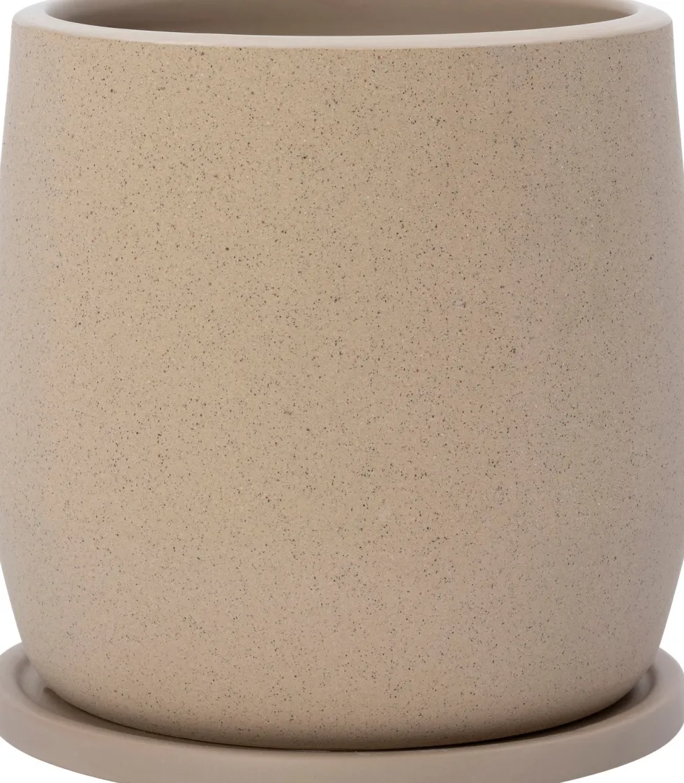 Intratuin bloempot op schotel Adel beige D 14 H 14 cm