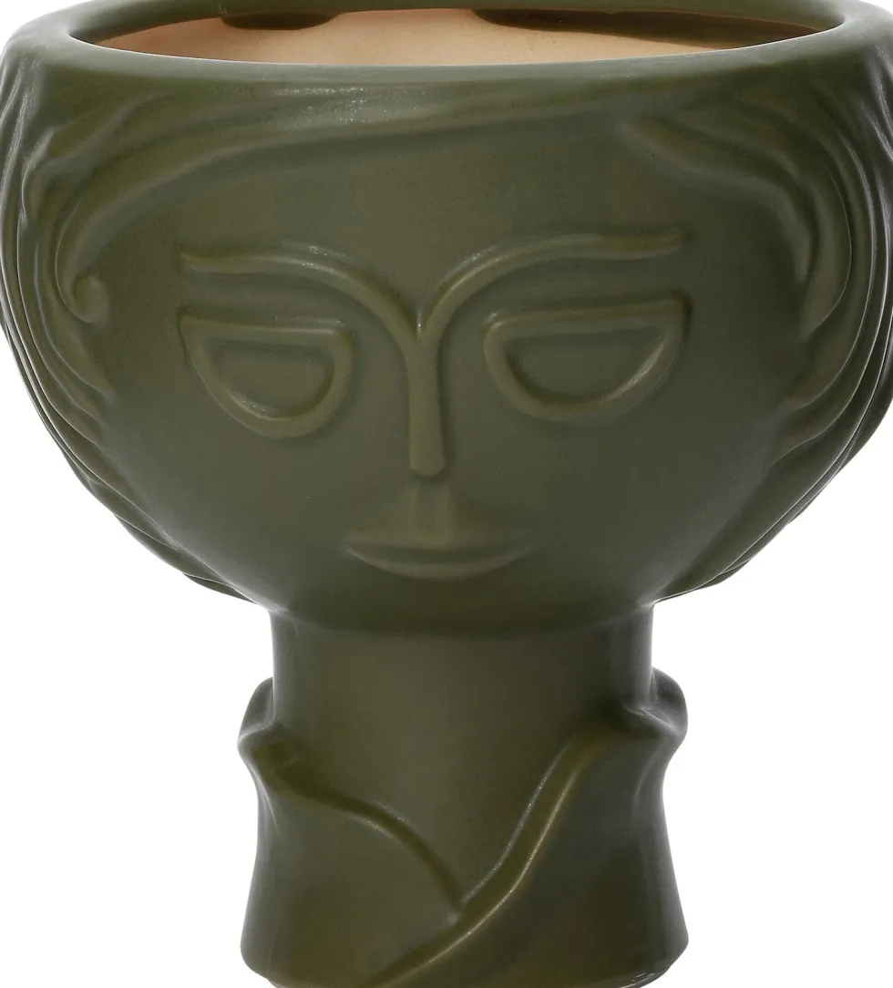 Intratuin bloempot op voet Norell groen D 13,5 H 13,5 cm