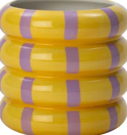 Intratuin bloempot Owen geel / paars D 12,5 H 12 cm