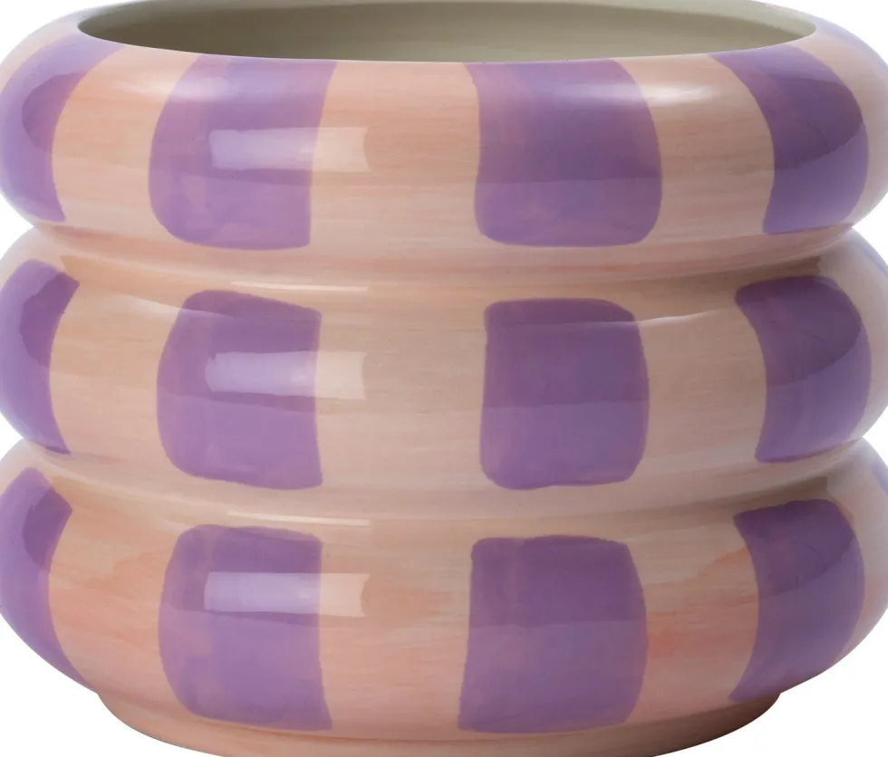 Intratuin bloempot Owen roze / paars D 19,5 H 14,5 cm