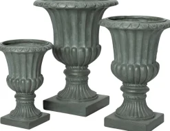 Intratuin bloempot Tilda reliëf grijs D 54,5 H 71 cm
