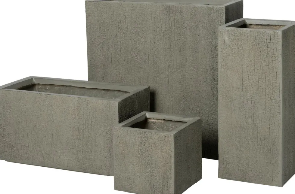 Intratuin bloempot Tino grijs 25 x 25 x 25 cm
