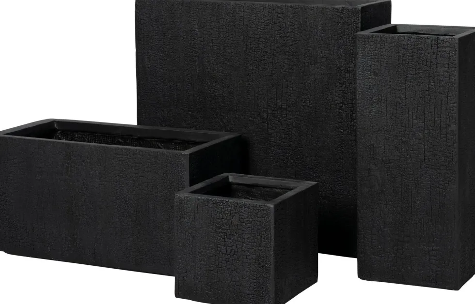 Intratuin bloempot Tino zwart 80 x 30 x 80 cm