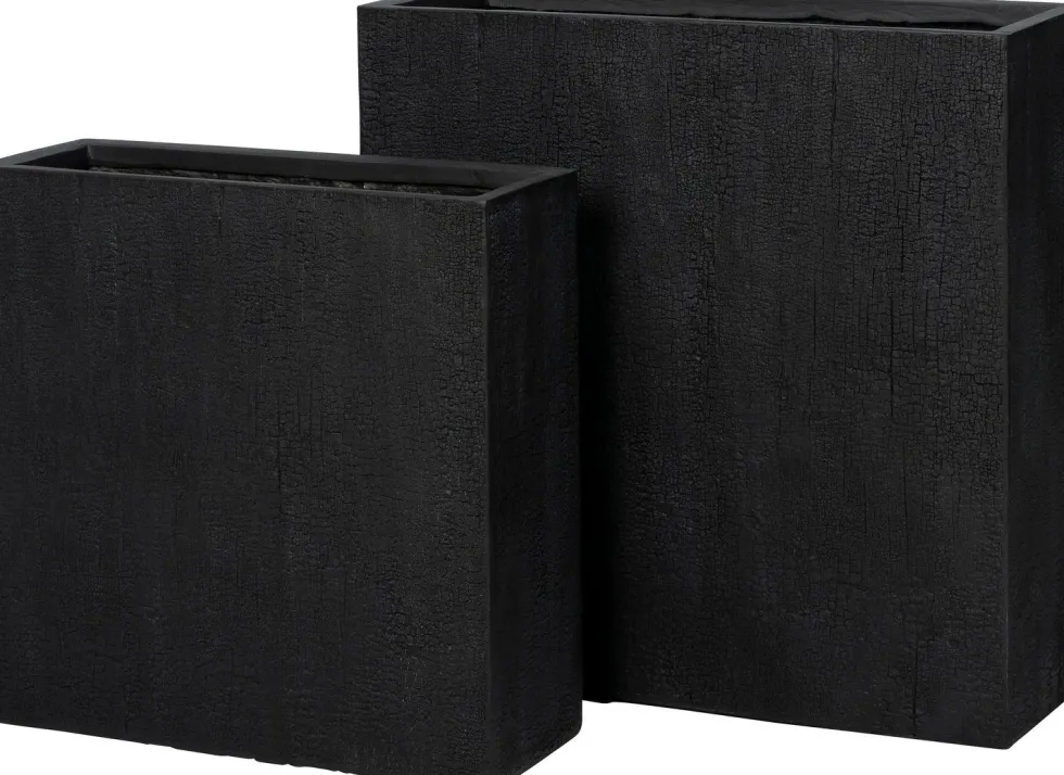 Intratuin bloempot Tino zwart 65 x 22 x 65 cm