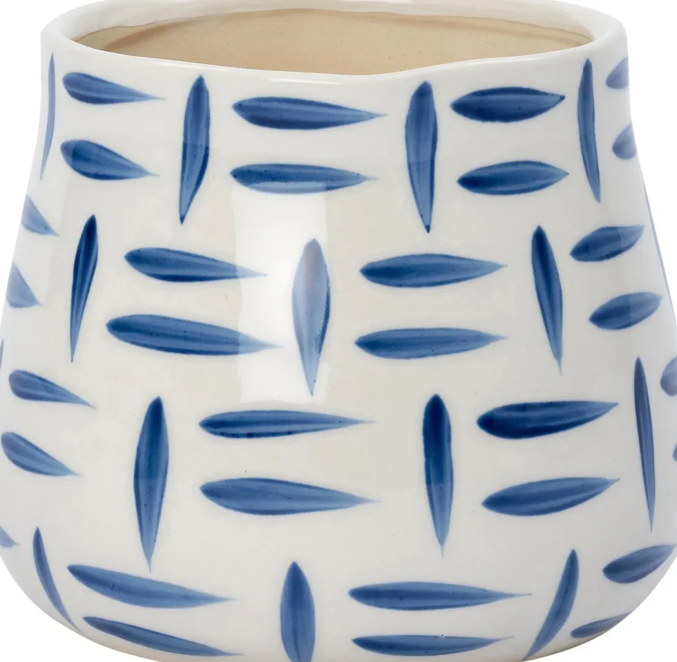 Intratuin bloempot Tola wit / blauw D 11 H 9,5 cm