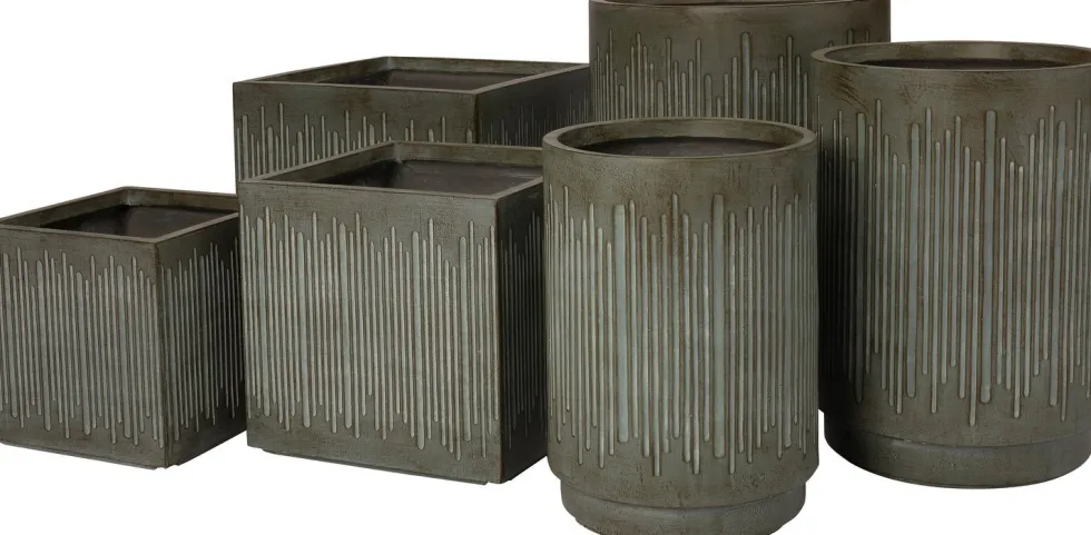 Intratuin bloempot Tube bruin 37,5 x 37,5 x 36 cm