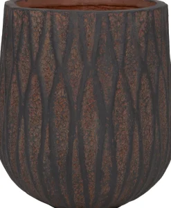 Intratuin bloempot Vesuvius rood / zwart D 26 H 28,5 cm