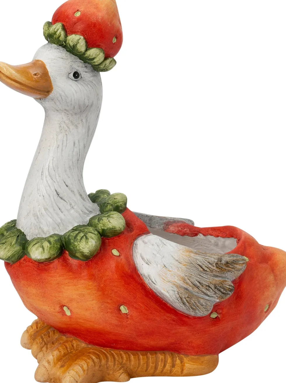 Intratuin bloempot wit / rood 23,5 x 14 x 27,5 cm